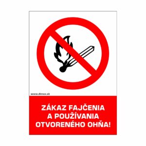 Zákaz fajčenia a používania otvoreného ohňa