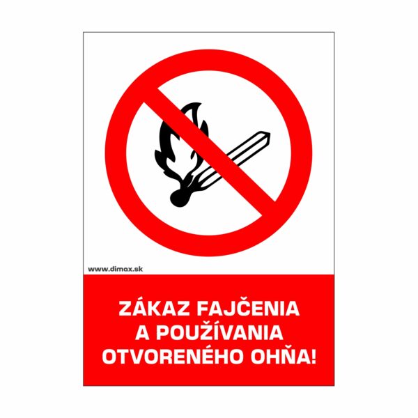 Zákaz fajčenia a používania otvoreného ohňa